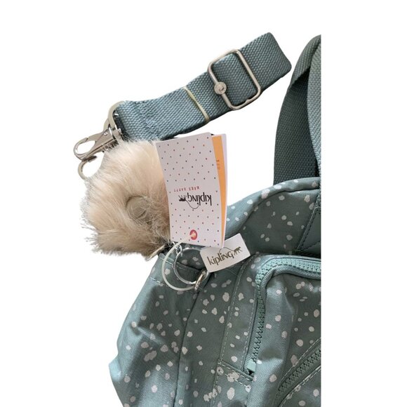 brand new Kipling vintage crossbody Defea Medium Handbag snowflake green - Picture 3 of 13